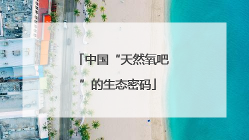 中国“天然氧吧”的生态密码
